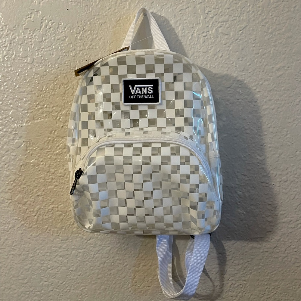 Vans Checkered White and Clear Backpack.